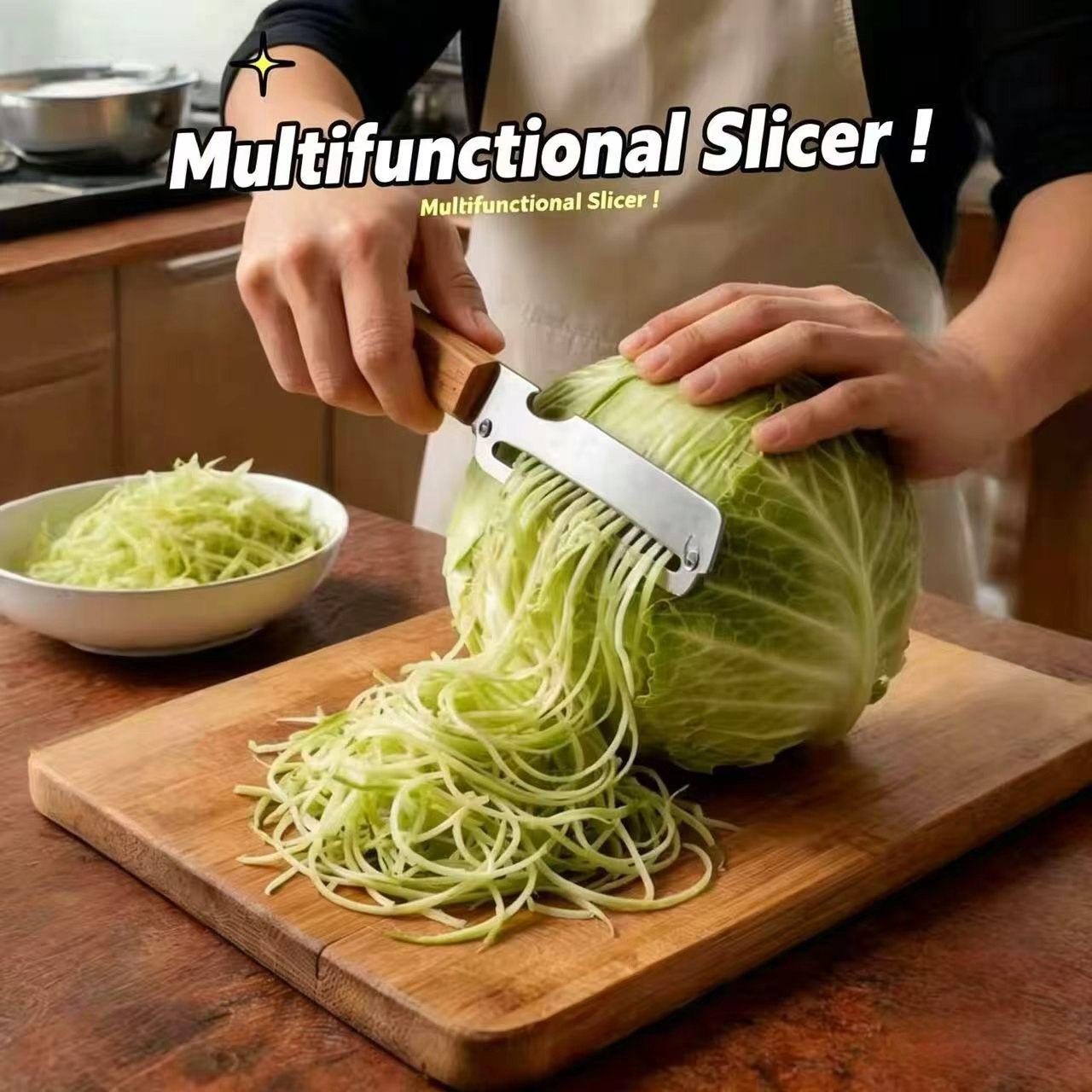Kitchen Gadgets Design - Pelapatate 3-in-1 con Manico in Legno